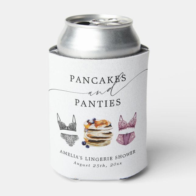 Pancakes & Panties Bridal Shower Can Cooler (Can Front)