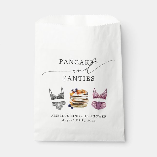 Pancakes & Panties Bridal Shower Favour Bags (Front)