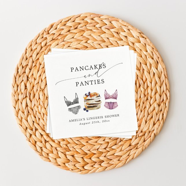 Pancakes & Panties Bridal Shower Napkin (Creator Uploaded)