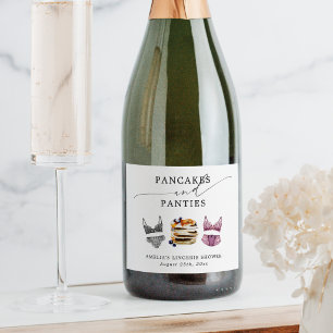 Pancakes & Panties Bridal Shower Sparkling Wine Label
