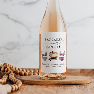 Pancakes & Panties Bridal Shower Wine Label