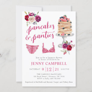 Pancakes & Panties Brunch Bridal Shower  Invitation