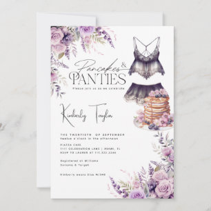 Pancakes & Panties Lingerie Floral Bridal Shower Invitation