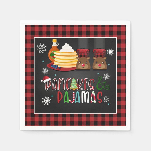 Pancakes & Pyjamas Christmas Party Napkin (Front)