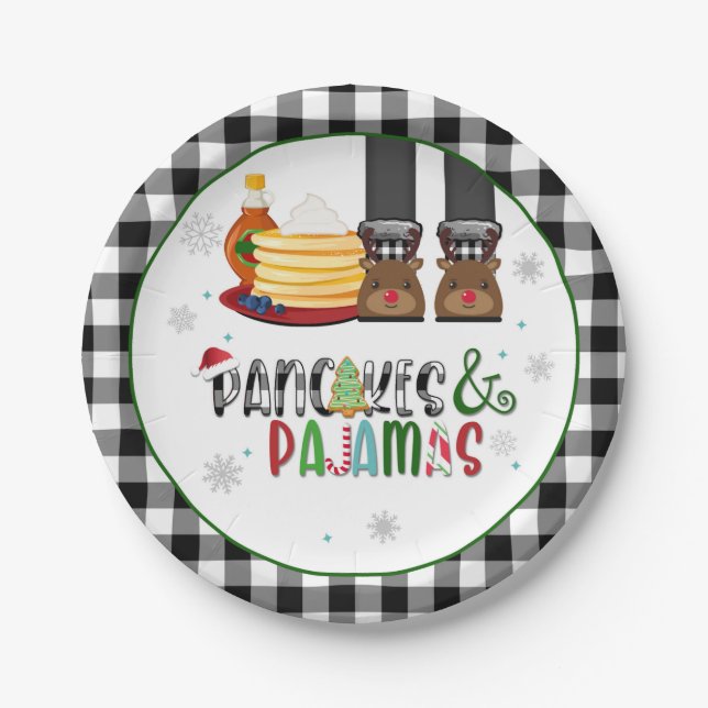 Pancakes & Pyjamas Christmas Party Plate - WB (Front)
