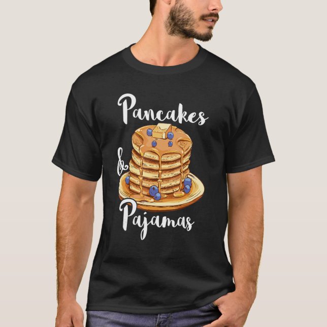 Pancakes & Pyjamas Waffle Food Sweet Breakfast Sle T-Shirt (Front)