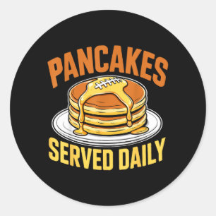 Pancakes Served Daily Football Classic Round Sticker
