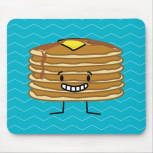 Pancakes stack butter syrup fluffy breakfast mouse mat