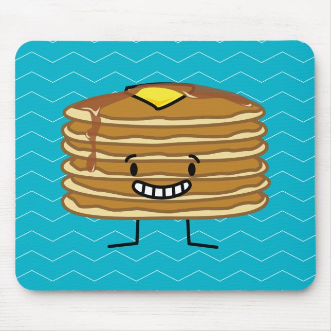 Pancakes stack butter syrup fluffy breakfast mouse mat (Front)