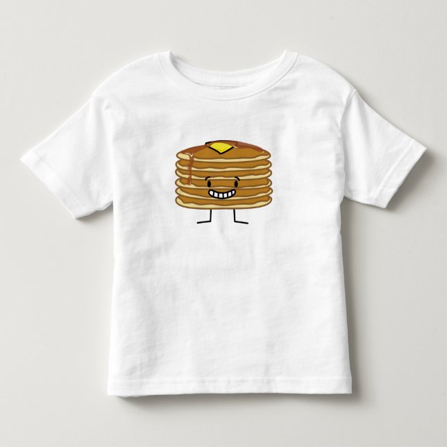 Pancakes stack butter syrup fluffy breakfast toddler T-Shirt (Front)