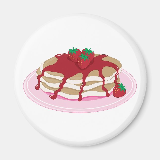 Pancakes Strawberry Magnet (Front)