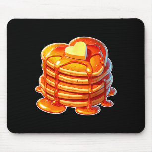 Pancakes Syrup Valentine's Day Heart Graphic Art Mouse Mat