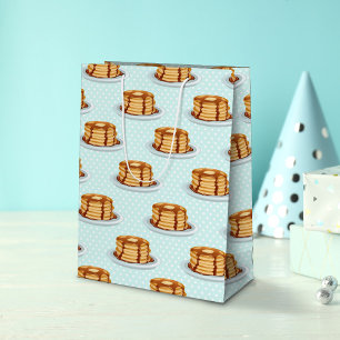 Pancakes with Maple Syrup & Polkadot Pattern Medium Gift Bag