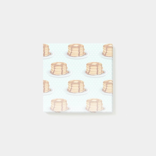 Pancakes with Maple Syrup & Polkadot Pattern Post-it Notes (Front)