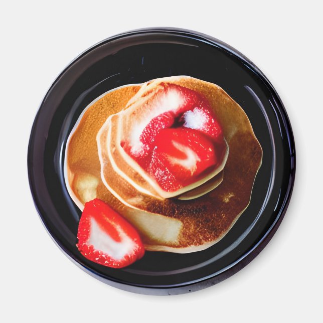Pancakes with Strawberries Food Magnet (Front)