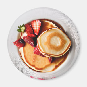 Pancakes with Strawberries Food Magnet