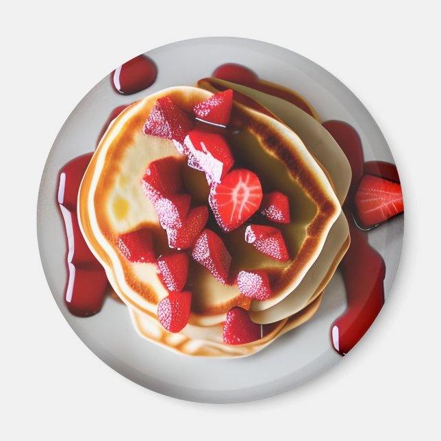 Pancakes with Strawberry Syrup Magnet (Front)