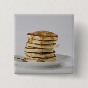 Pancakes with syrup 15 cm square badge