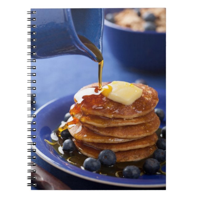 Pancakes with syrup and blueberry notebook (Front)