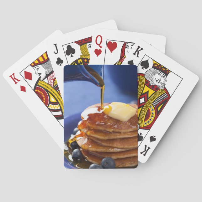 Pancakes with syrup and blueberry playing cards (Back)