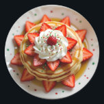 Pancakes with Whipped Cream & Christmas Sprinkles Classic Round Sticker<br><div class="desc">A cute stickers sheet with sweet Christmas pancakes with strawberries and whipped covered in red and green holiday sprinkles.</div>