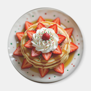 Pancakes with Whipped Cream & Christmas Sprinkles Magnet