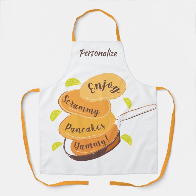 Pancakes Yummy Quote Breakfast Cooking Apron (Front)