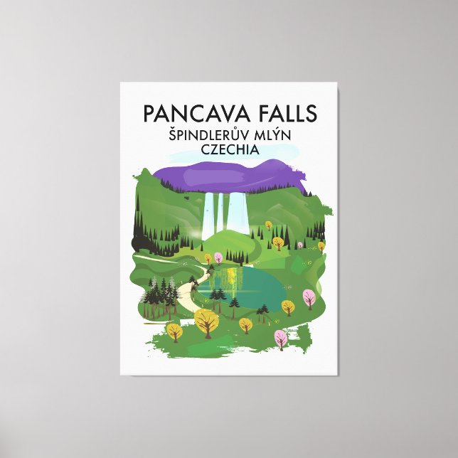 Pancava Falls Špindlerův Mlýn, Czechia travel post Canvas Print (Front)