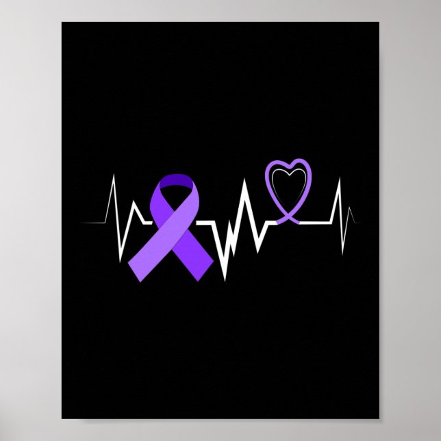 Panceratic Cancer Ribbon Panceratic Cancer Awarene Poster (Front)