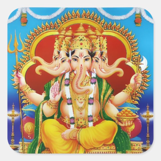 Panchamukhi Ganesha Stickers (Front)