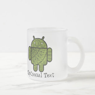 Pancho Doodle Character for Android™ robot Frosted Glass Coffee Mug