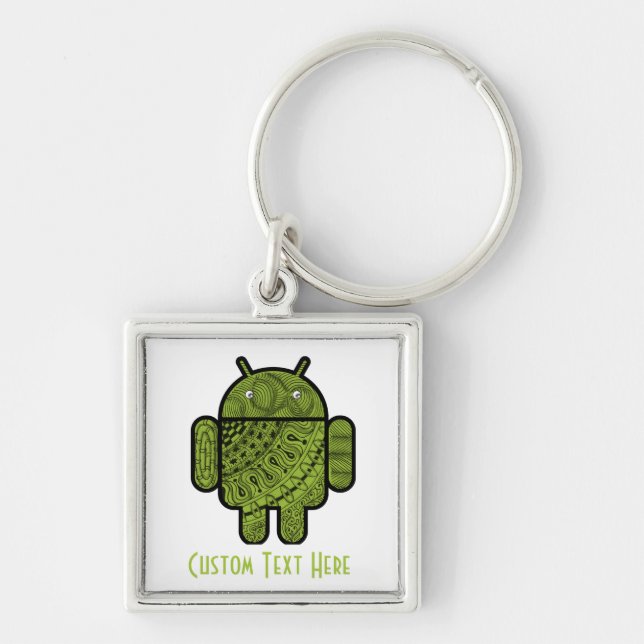 Pancho Doodle Character for the Android™ robot Key Ring (Front)