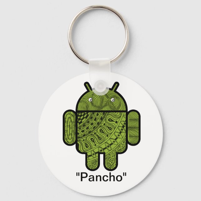 Pancho Doodle Character for the Android™ robot Key Ring (Front)