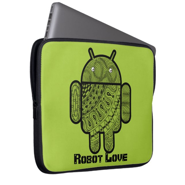 Pancho Doodle Character for the Android™ robot Laptop Sleeve (Front Right)