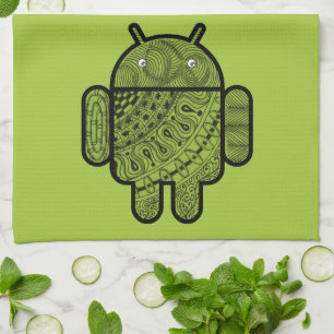 Pancho Doodle Character for the Android™ robot Tea Towel