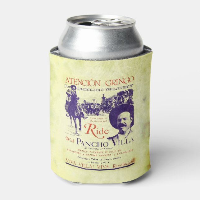 Pancho Villa 🔥 Mexican Hero General Can Cooler (Can Front)