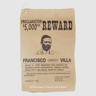 Pancho Villa 🔥 Mexican Hero General Golf Towel
