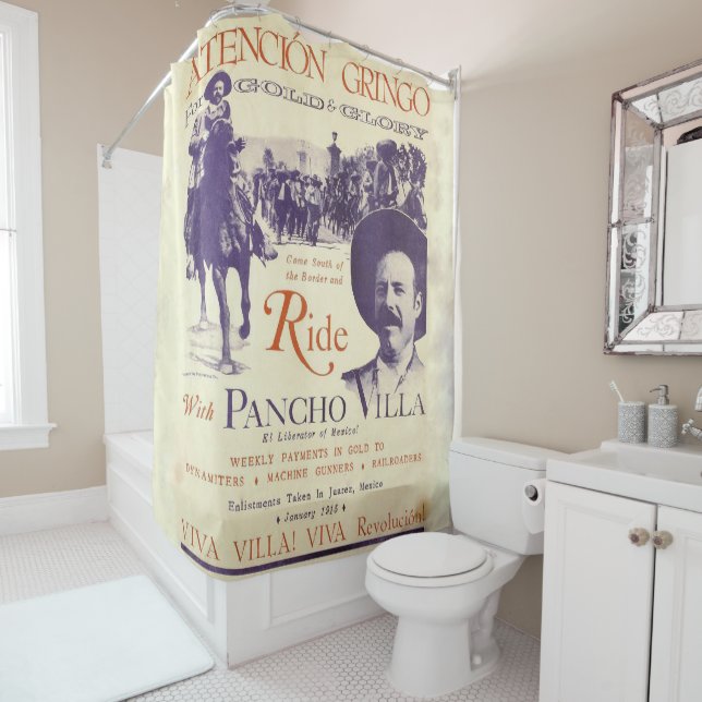 Pancho Villa 🔥 Mexican Hero General Shower Curtain (In Situ)
