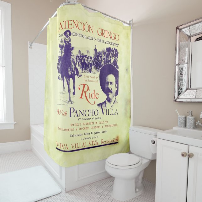 Pancho Villa 🔥 Mexican Hero General  Shower Curtain (In Situ)