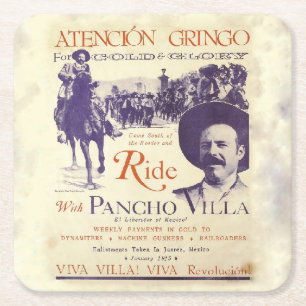 Pancho Villa 🔥 Mexican Hero General Square Paper Coaster
