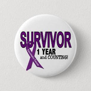 Pancreatic Cancer 1 YEAR SURVIVOR 6 Cm Round Badge