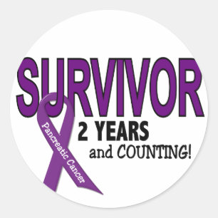 Pancreatic Cancer 2 YEAR SURVIVOR Classic Round Sticker