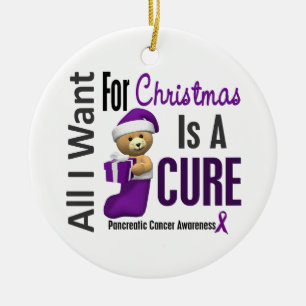 Pancreatic Cancer All I Want Christmas Ornaments