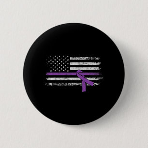 Pancreatic Cancer Awareness American Flag   6 Cm Round Badge