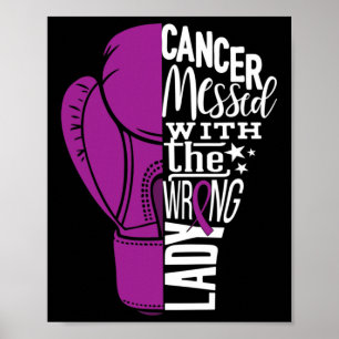Pancreatic Cancer Awareness Boxing Glove Tee Poster