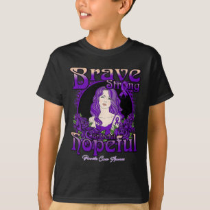 Pancreatic Cancer Awareness Brave Strong Grateful T-Shirt