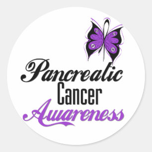 Pancreatic Cancer Awareness Butterfly Classic Round Sticker