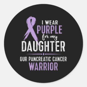 Pancreatic Cancer Awareness  Daughter Walk Run Cur Classic Round Sticker