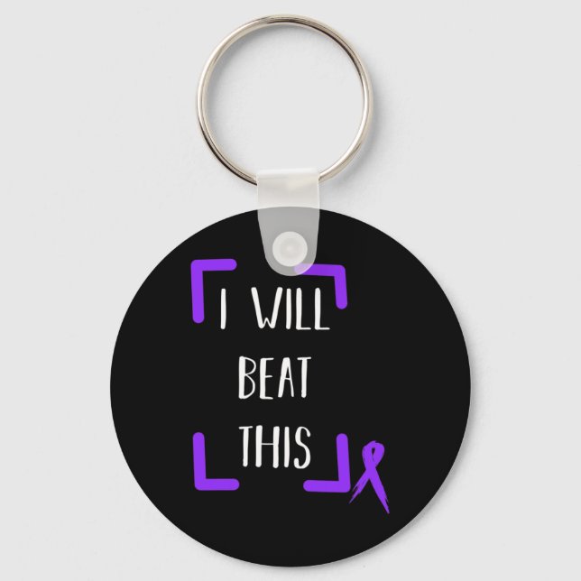 Pancreatic Cancer Awareness Design Gift With Suppo Key Ring (Front)
