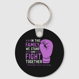 Pancreatic Cancer Awareness Fight Family Support Key Ring